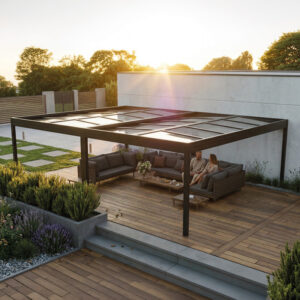 Carport SunVaro cristal avec toit en verre - SunElements