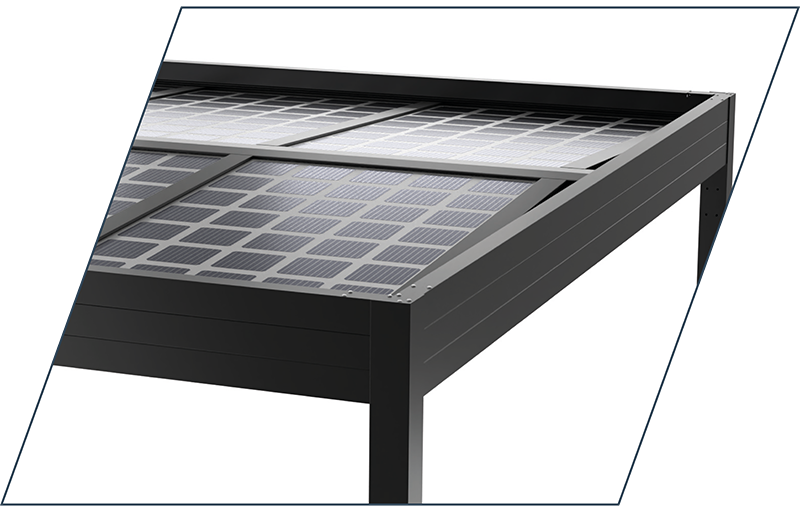 Carport SunVaro Energy Detailansicht Photovoltaikdach - SunElements
