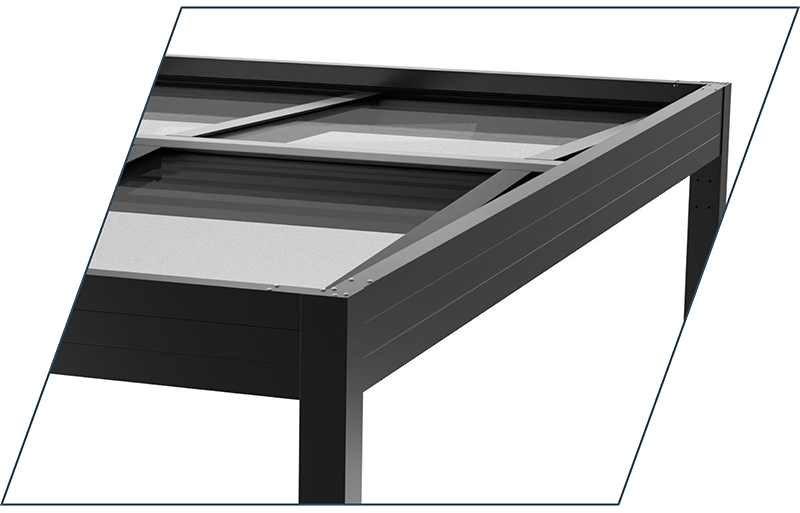 Carport SunVaro Kristall Detailansicht Glasdach - SunElements